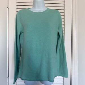 Garnet Hill 100% Cashmere Sweater Mint Green Size M Lightweight Pullover Knit